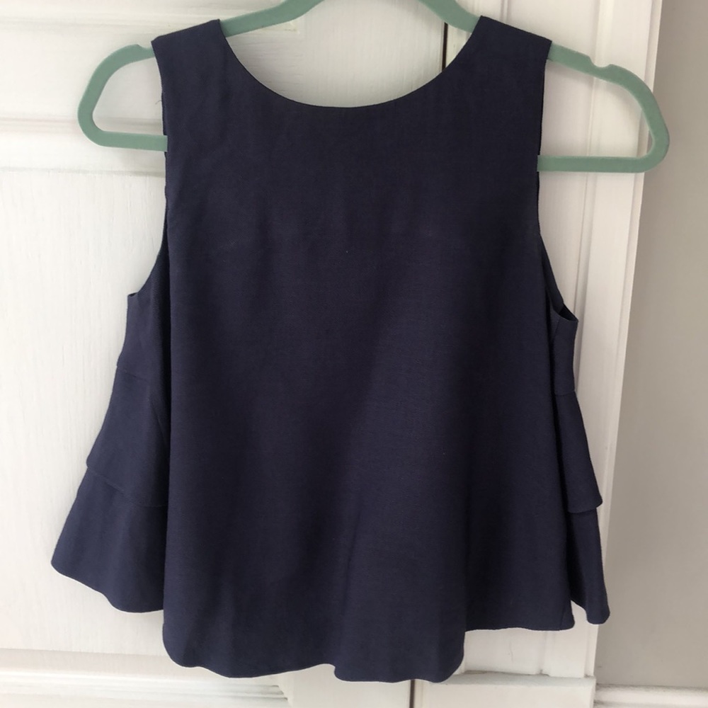 Club Monaco Linen Ruffle Top - Picture 4 of 5
